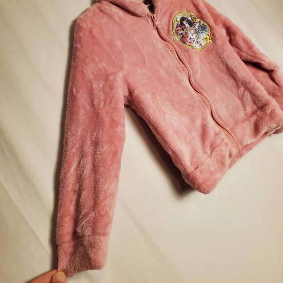 Adorable Princess Pink Long Sleeve Zip Up Jacket Disney Princess Plush Sz 6 - Picture 6 of 12